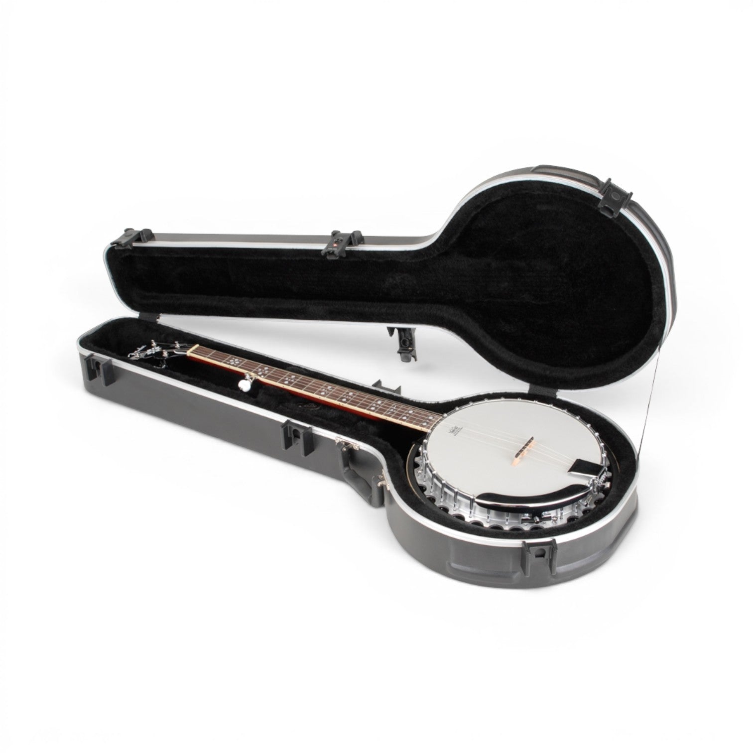 SKB Cases universal 4 or 5 string banjo hard case with black ABS exterior and plush lined interior