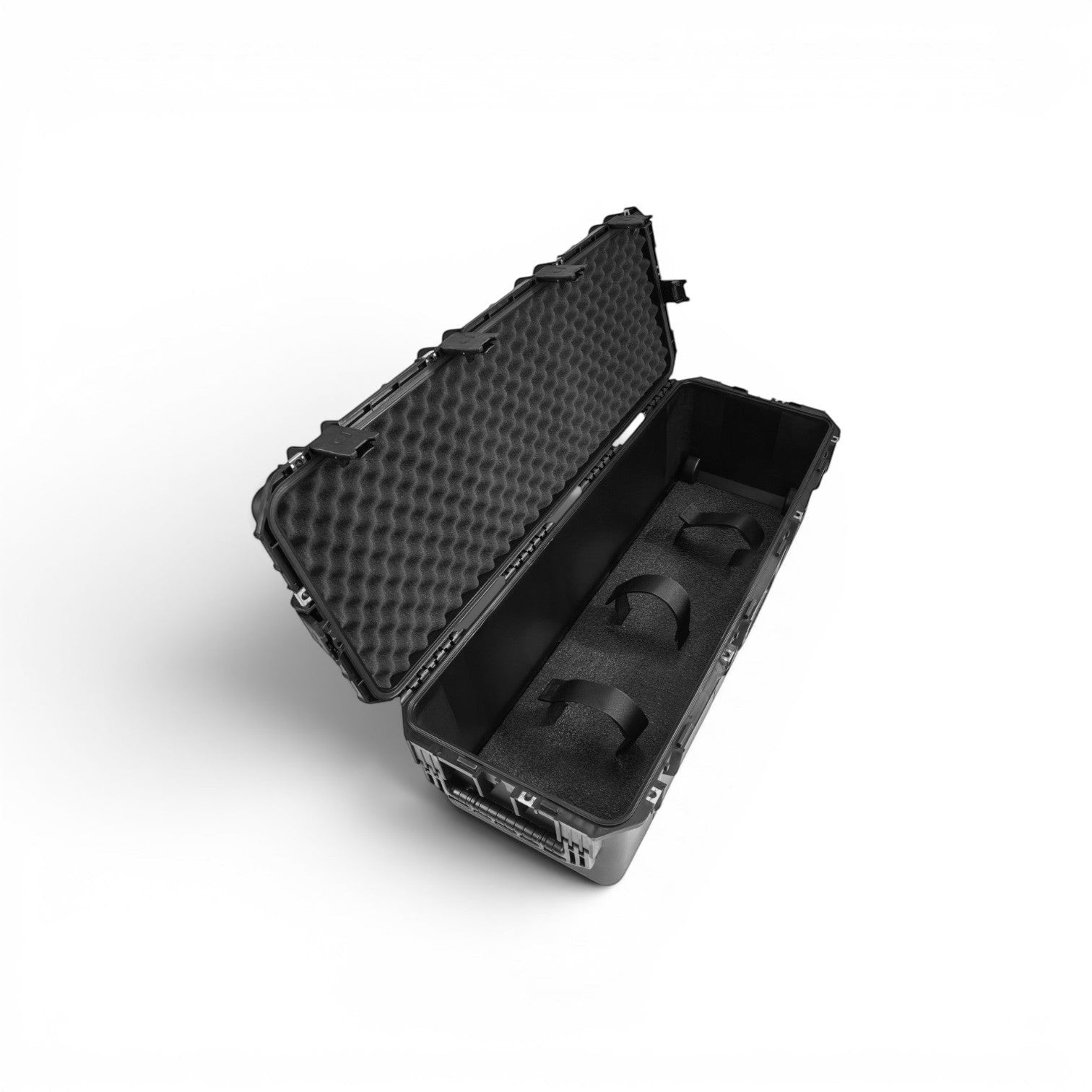 SKB Cases iSeries universal black waterproof crossbow case with interior foam padding and secure velcro straps.