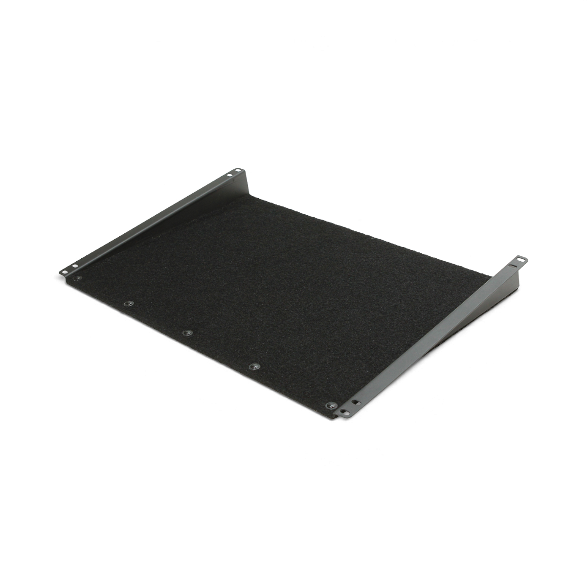 SKB Cases 8U velcro compatible rack shelf with black hook and loop surface for slant mount mixer cases