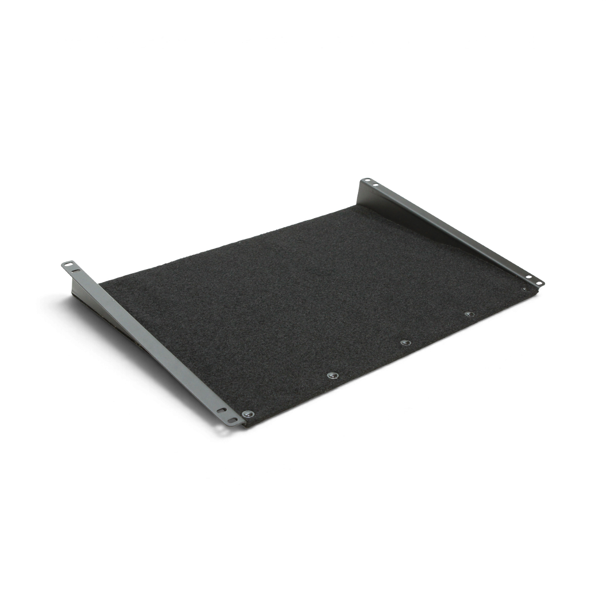 SKB Cases 8U rack shelf with black hook and loop surface for slant mount mixer cases and DJ equipment
