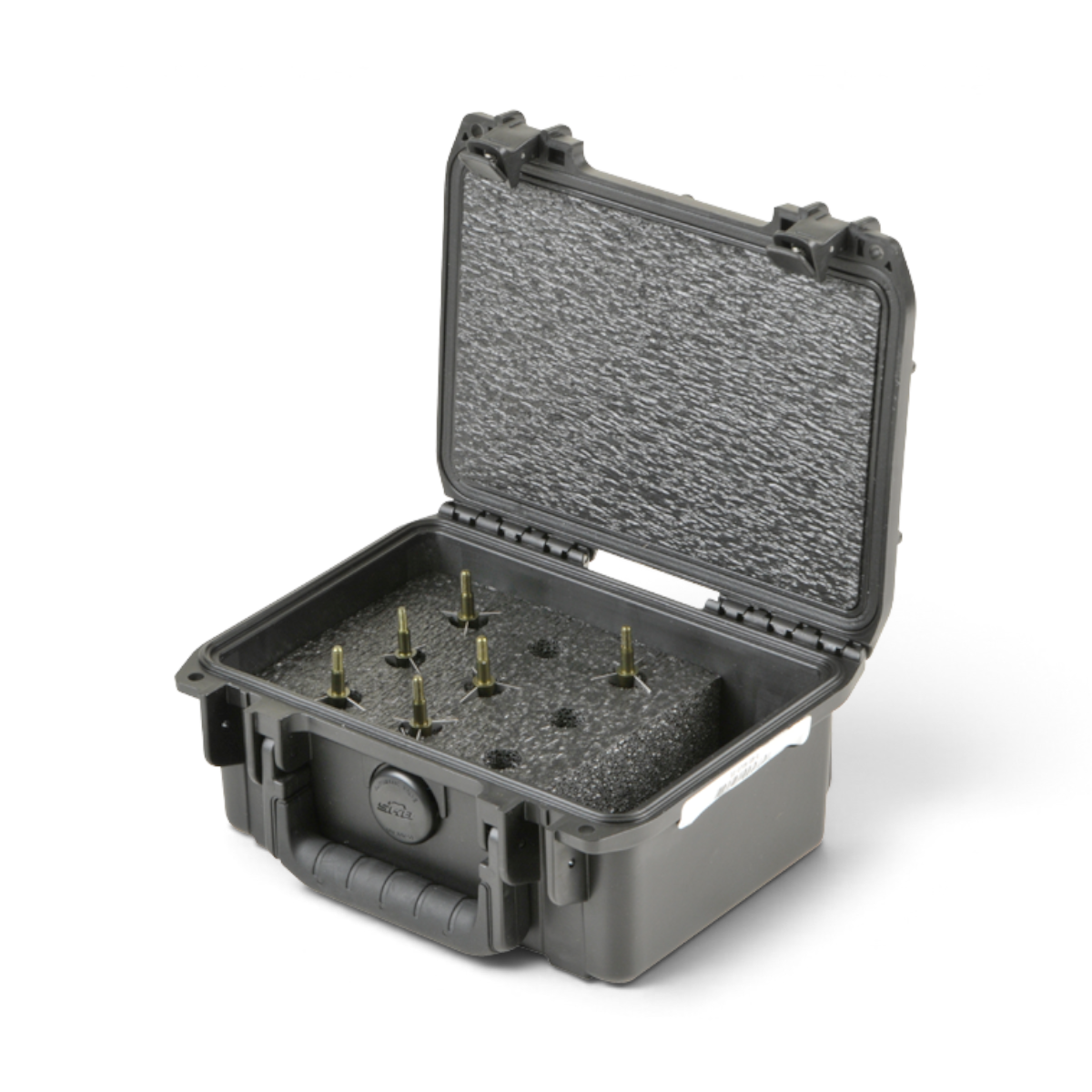 SKB Cases iSeries 0705-3 waterproof broadhead case in black with foam insert holding archery broadheads