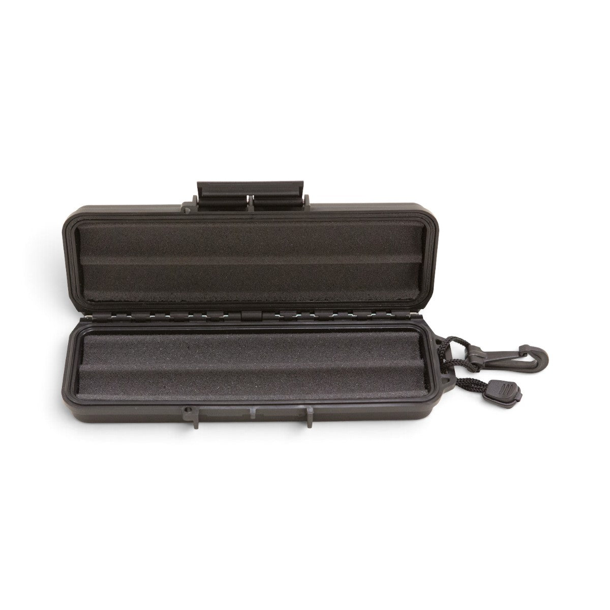 SKB Cases iSeries 0702-1 waterproof black cigar case with foam interior and attached lanyard for travel.